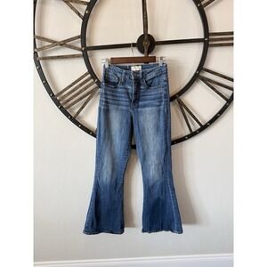 Sterling & Stitch Women's Blue Flared Stretch Denim Jeans Regular Fit
